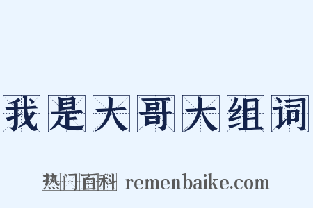 我是大哥大组词是什么意思的图片